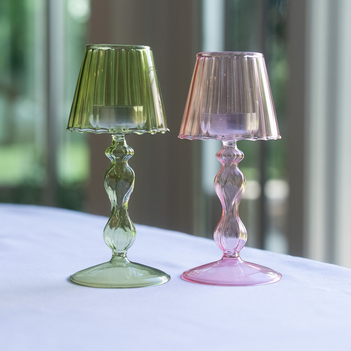 Sage Candle Lamps - Set of 2